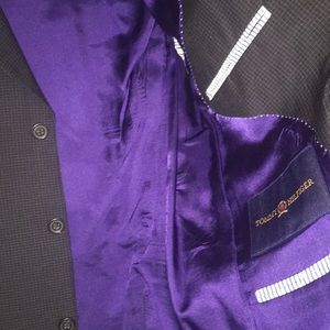 Tommy Hilfiger Navy Micro Check Blazer (40S)